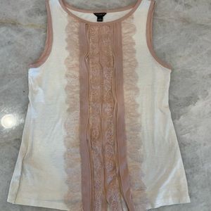 AnnTaylor shell tank size Small- blush and cream